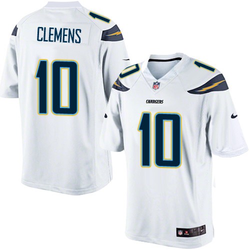 Men's Limited Kellen Clemens Nike Jersey White Road - #10 NFL Los Angeles Chargers